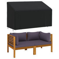 Produktbild för Bänkskydd 3-sits svart 165x70x65/94 cm 420D oxford