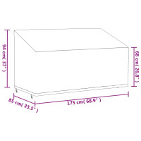 Produktbild för Bänkskydd 3-sits svart 175x85x68/94 cm 420D oxford