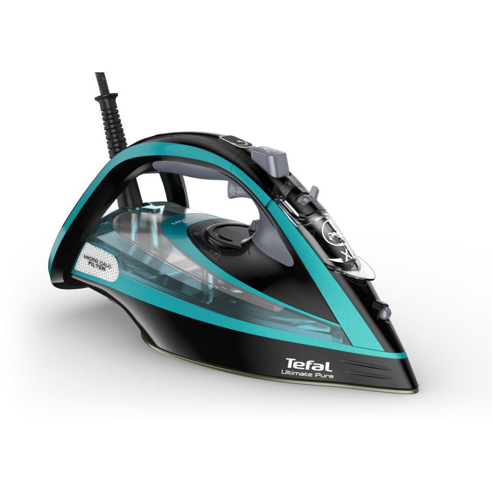 Produktbild för Tefal Ultimate Pure FV9844 Torr & Ångstrykjärn Stryksula Durilium Autoclean 3200 W Svart, Blå