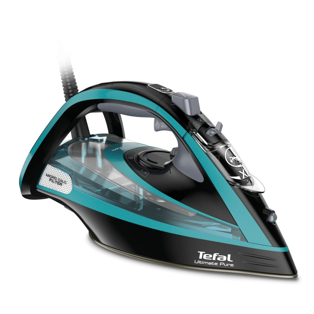 Produktbild för Tefal Ultimate Pure FV9844 Torr & Ångstrykjärn Stryksula Durilium Autoclean 3200 W Svart, Blå