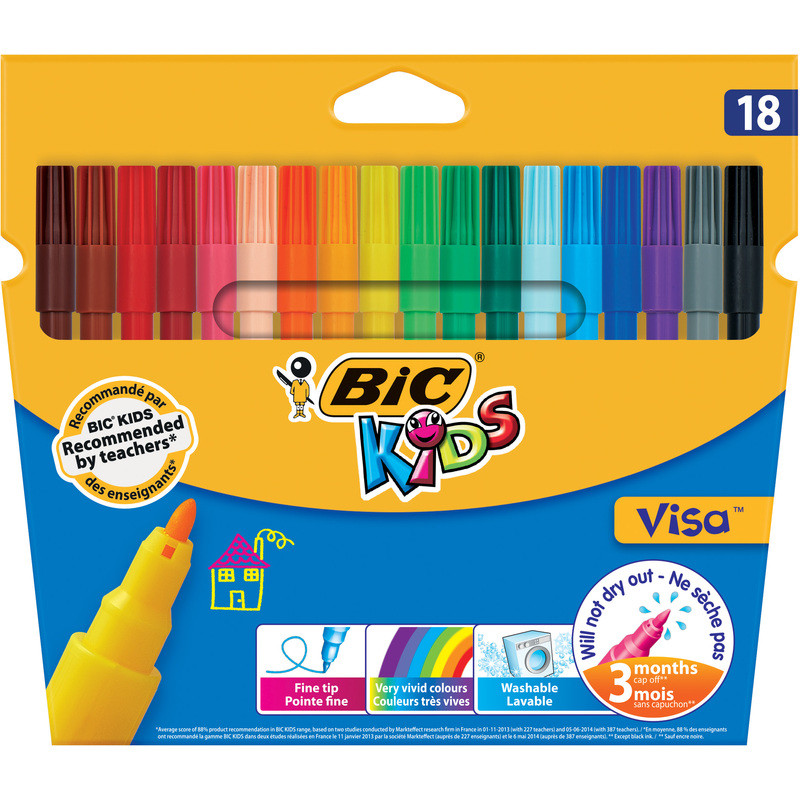 Produktbild för BIC 888681 spritpennor Blandade färger 18 styck