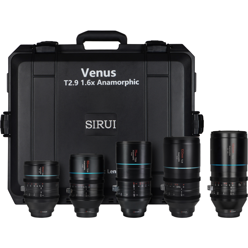 Produktbild för Sirui Anamorphic Venus 5x Lens Kit (35/50/75/100/150mm) + Hard case E-Mount