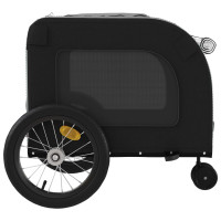 Miniatyr av produktbild för Cykelvagn för djur svart och grå oxfordtyg och järn