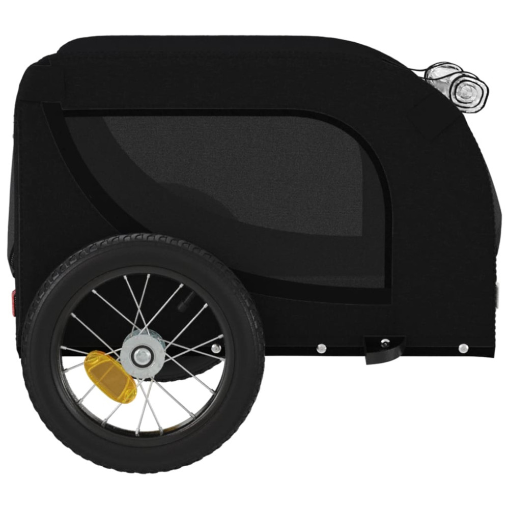 Produktbild för Cykelvagn för djur svart oxfordtyg och järn