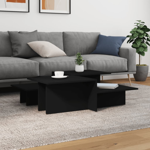 vidaXL Coffee Tables 2 pcs Svart Konstruerat Trä