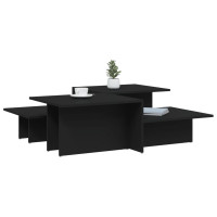 Produktbild för Coffee Tables 2 pcs Svart Konstruerat Trä