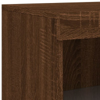 Produktbild för Sidoskåp med LED-lampor brun ek konstruerat trä