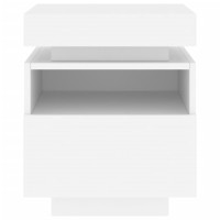 Produktbild för Sängbord med LED-belysning vit 40x39x48,5 cm