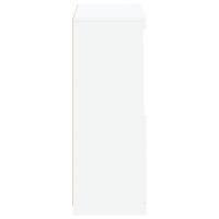 Produktbild för Sidoskåp med LED-lampor vit konstruerat trä