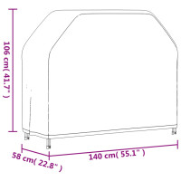 Produktbild för Grillskydd 140x58x106 cm svart 420D oxford