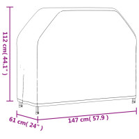 Produktbild för Grillskydd 147x61x112 cm svart 420D oxford