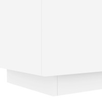 Produktbild för Sängbord med LED-lampor 2 st vit konstruerat trä