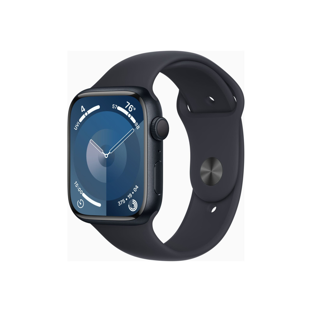 Produktbild för Apple Watch Series 9 (GPS) - midnattsaluminium - smart klocka med sportband - midnatt - 64 GB