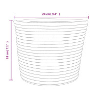 Produktbild för Förvaringskorgar 2 st brun och vit Ø24x18 cm bomull