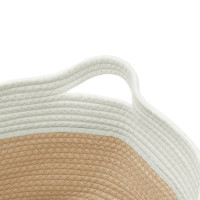 Produktbild för Förvaringskorg beige och vit Ø40x25 cm bomull