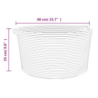 Produktbild för Förvaringskorg grå och vit Ø40x25 cm bomull