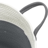 Produktbild för Förvaringskorg grå och vit Ø38x46 cm bomull
