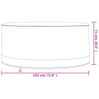 Produktbild för Överdrag till trädgårdsmöbler 2 st Ø 183x71 cm 600D oxfordtyg