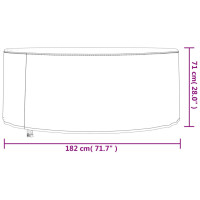 Produktbild för Överdrag till trädgårdsmöbler 2 st Ø182x71 cm 420D oxford