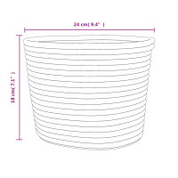 Produktbild för Förvaringskorgar 2 st grå och vit Ø24x18 cm bomull
