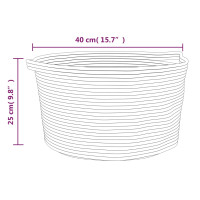 Produktbild för Förvaringskorg brun och vit Ø40x25 cm bomull