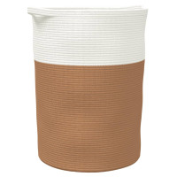 Produktbild för Förvaringskorg brun och vit Ø49x65 cm bomull