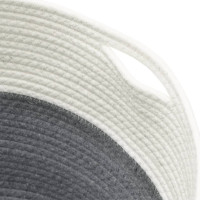 Produktbild för Förvaringskorg grå och vit Ø40x35 cm bomull