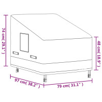 Produktbild för Fåtöljskydd för trädgården 2 st 79x97x48/74 cm 600D oxford