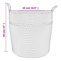 Produktbild för Förvaringskorg grå och vit Ø43x38 cm bomull