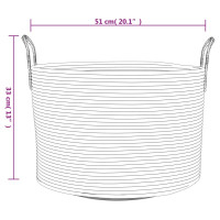 Produktbild för Förvaringskorg brun och vit Ø51x33 cm bomull