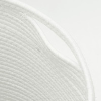 Produktbild för Förvaringskorg med lock vit och svart Ø40x35 cm bomull