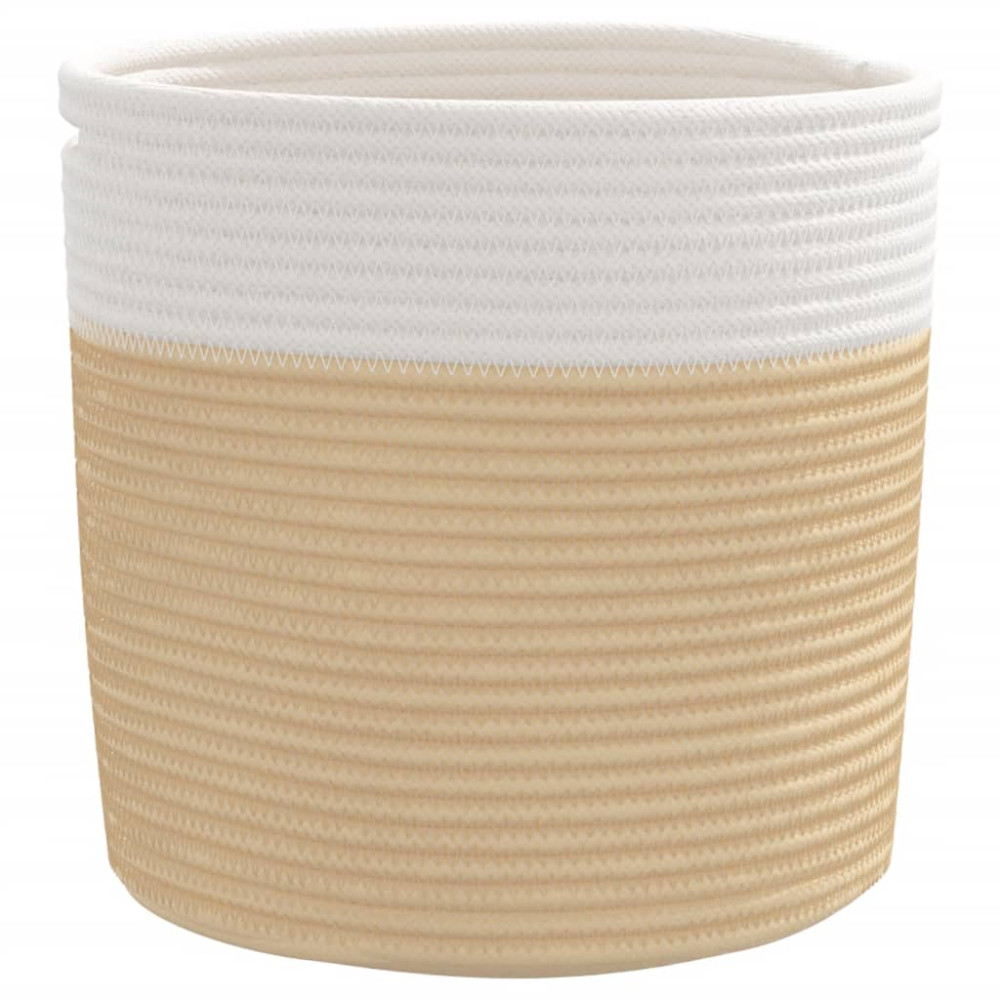 Produktbild för Förvaringskorgar 2 st beige och vit Ø28x28 cm bomull