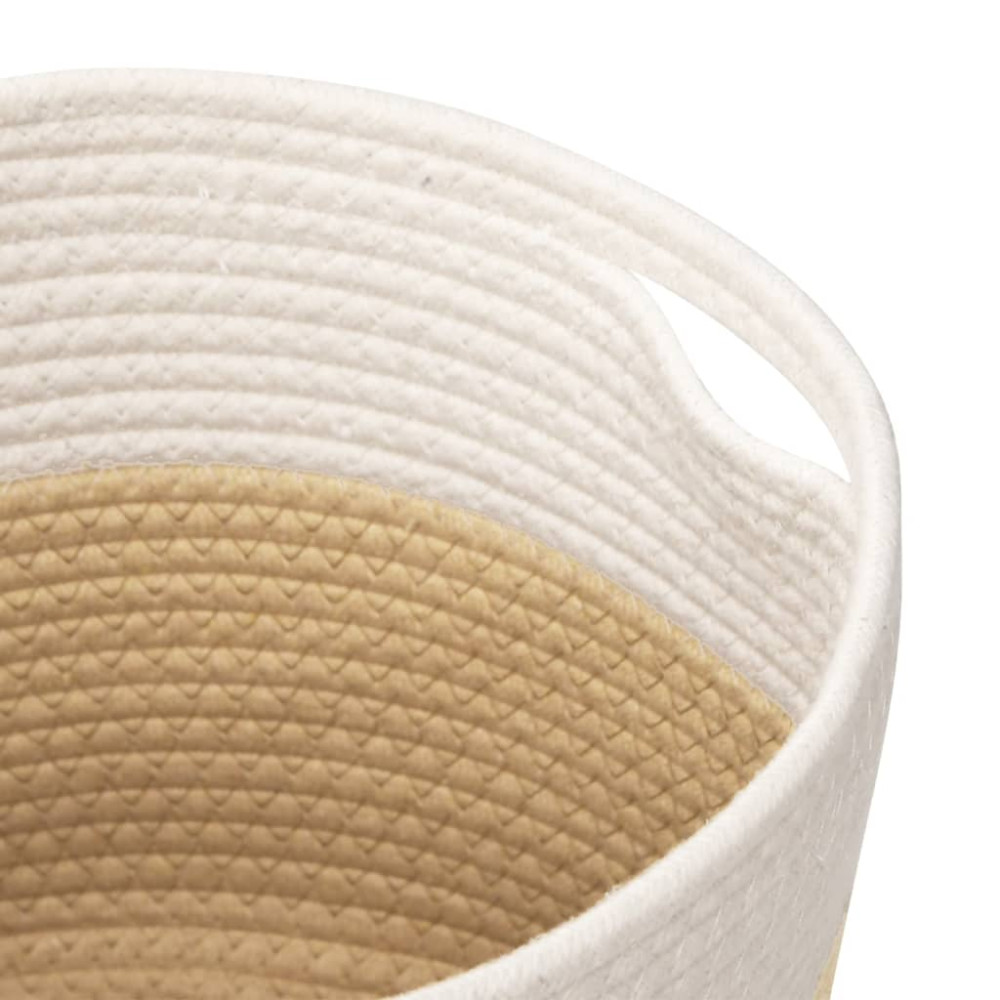 Produktbild för Förvaringskorgar 2 st beige och vit Ø28x28 cm bomull