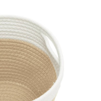 Produktbild för Förvaringskorgar 2 st beige och vit Ø24x18 cm bomull