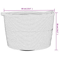 Produktbild för Tvättkorg grå och vit Ø60x36 cm bomull