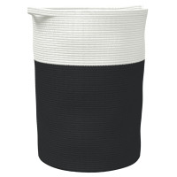 Produktbild för Förvaringskorg svart och vit Ø49x65 cm bomull