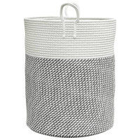 Produktbild för Förvaringskorg grå och vit Ø38x46 cm bomull