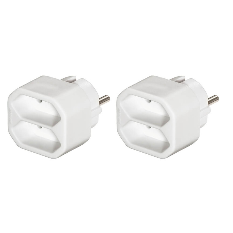 Produktbild för Socket 2-way Adapter Double Pack White