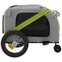 Miniatyr av produktbild för Cykelvagn för djur grön och svart oxfordtyg och järn