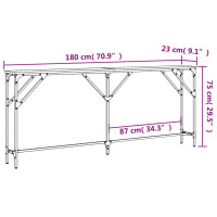 Produktbild för Avlastningsbord sonoma ek 180x23x75 cm konstruerat trä