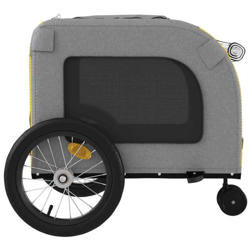 Produktbild för Cykelvagn för djur gul och grå oxfordtyg och järn