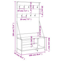 Produktbild för Klädställning med skoförvaring sonoma-ek 100x41x184 cm