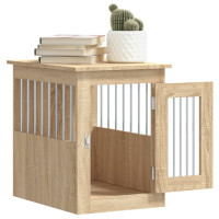 Produktbild för Hundbur/sidobord sonoma-ek 45x62x59 cm konstruerat trä