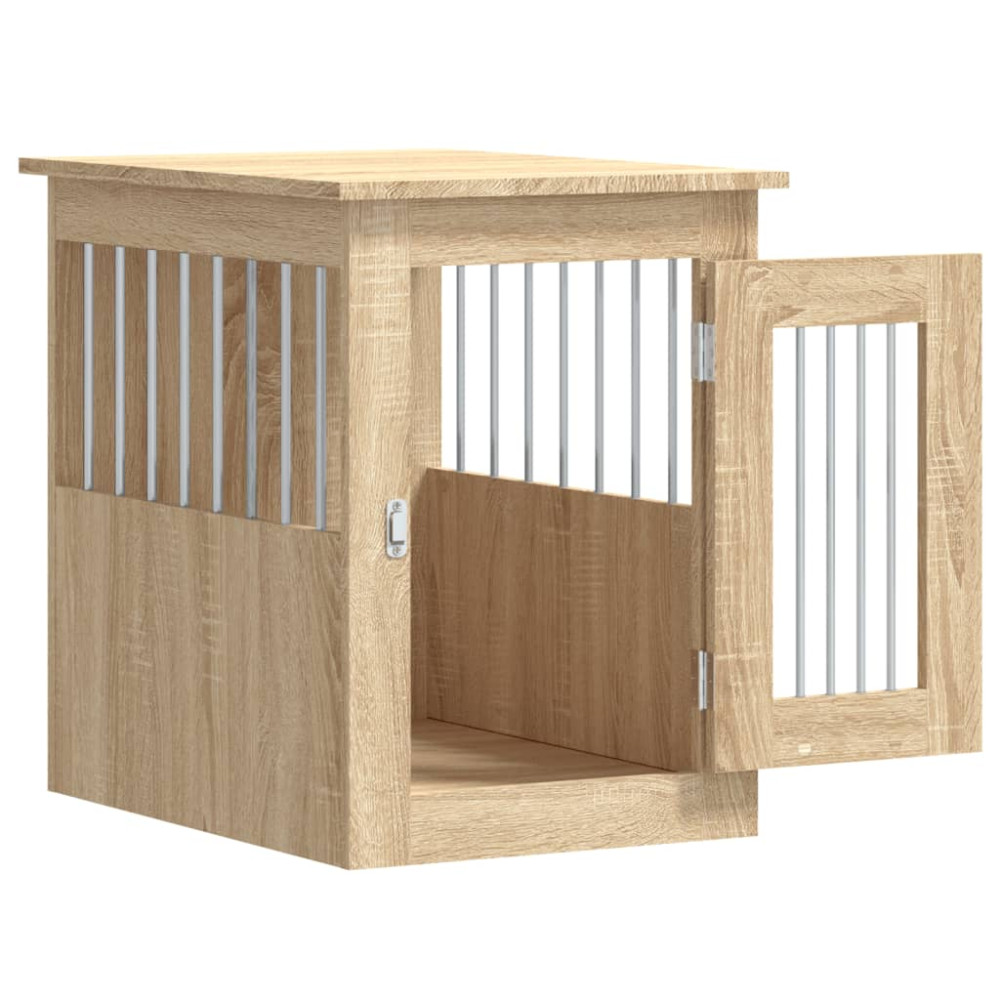 Produktbild för Hundbur/sidobord sonoma-ek 45x62x59 cm konstruerat trä