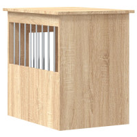 Produktbild för Hundbur/sidobord sonoma-ek 45x62x59 cm konstruerat trä