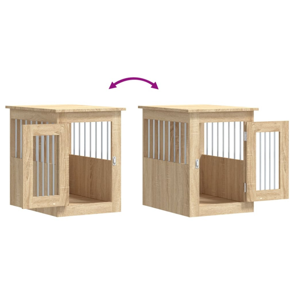 Produktbild för Hundbur/sidobord sonoma-ek 45x62x59 cm konstruerat trä