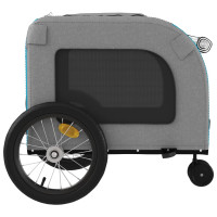 Miniatyr av produktbild för Cykelvagn för djur blå och grå oxfordtyg och järn