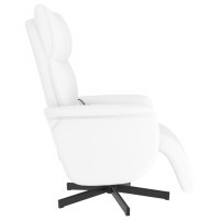 Produktbild för Massagefåtölj med fotstöd vit konstläder