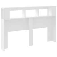 Produktbild för Sänggavel LED vit 160x18,5x103,5 cm konstruerat trä