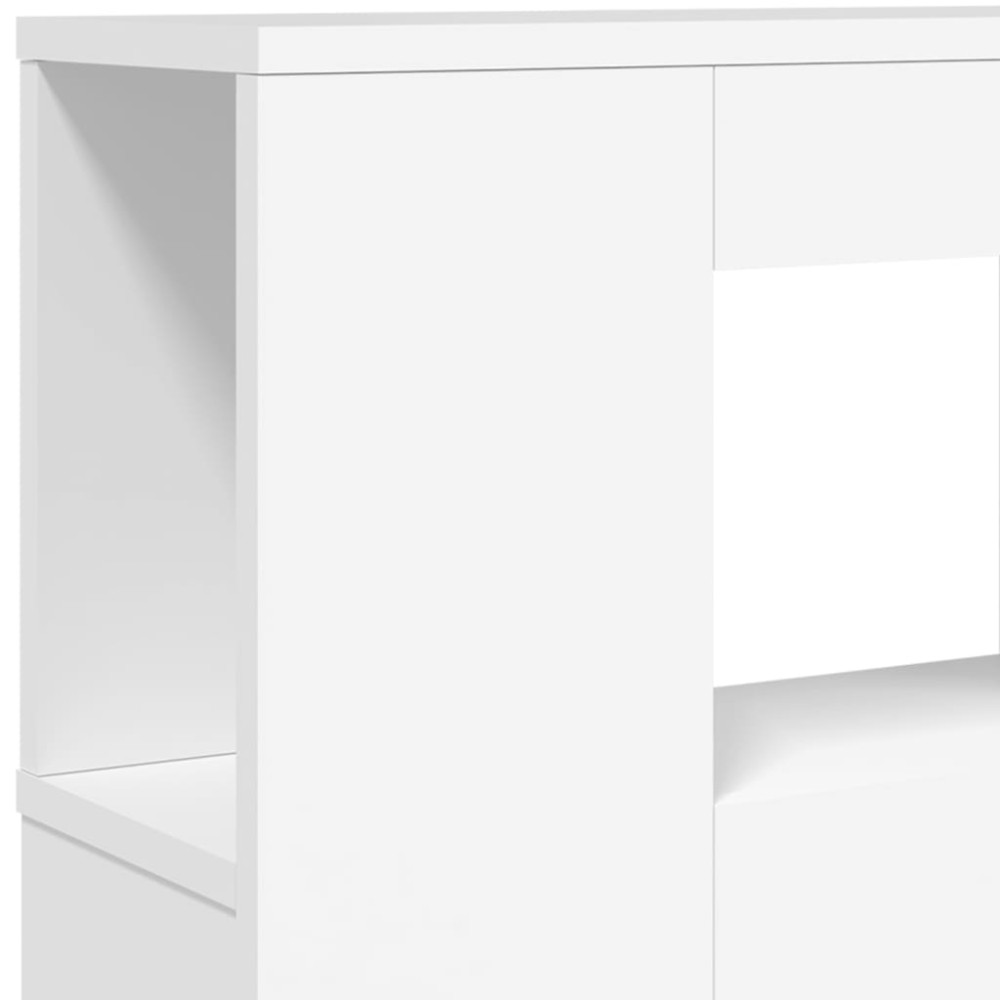 Produktbild för Sänggavel LED vit 160x18,5x103,5 cm konstruerat trä